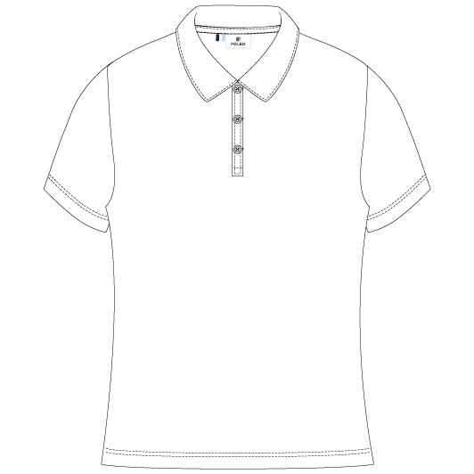 Polo jersey blanc manches courtes fille