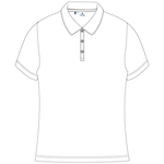 Polo jersey blanc manches courtes fille
